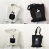 TC38 Pocket Cat Canvas Tote Bag / Tas Wanita / Tas Kucing Kantong